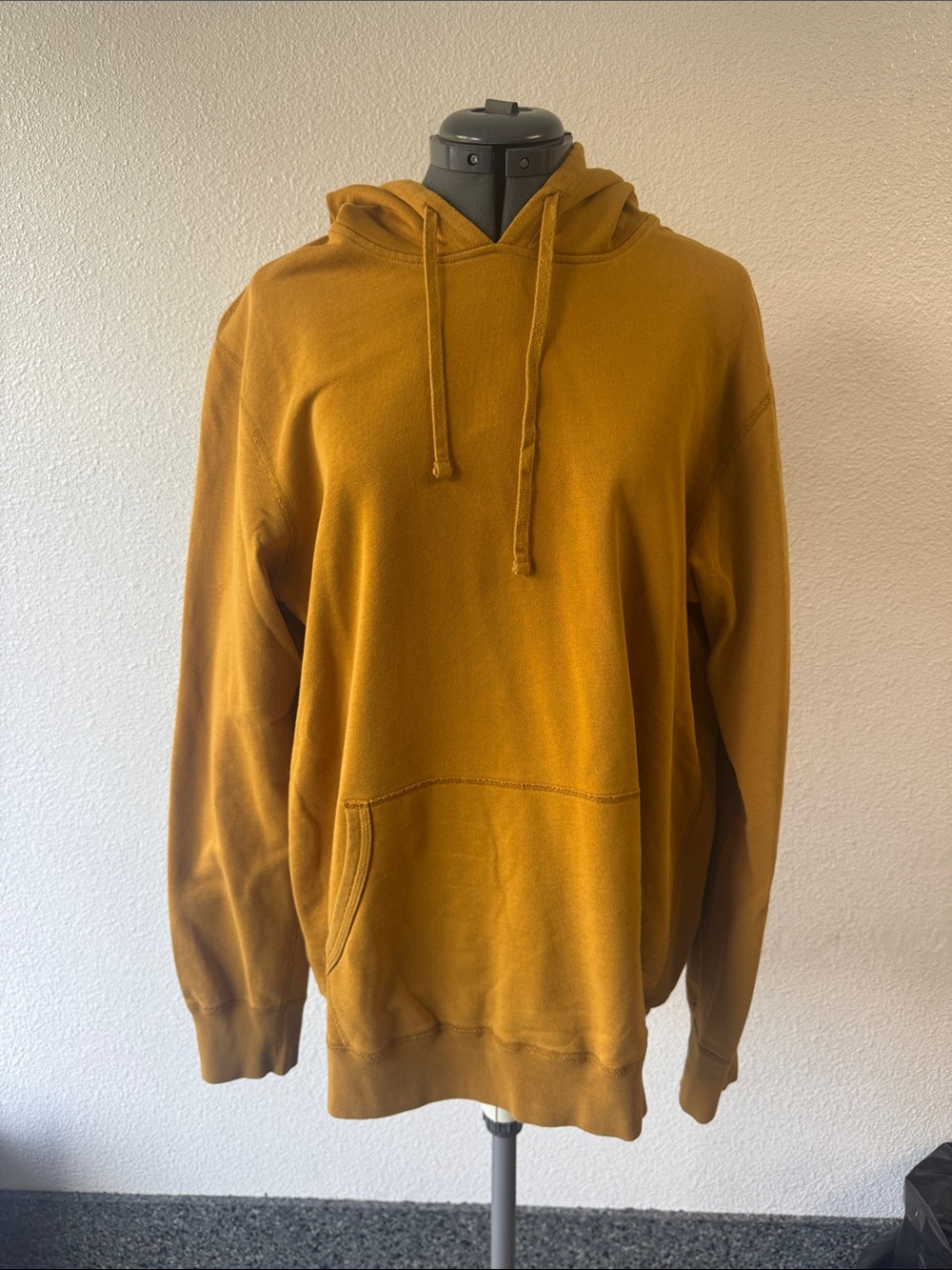 Reigning Champ Men's Mustard Hooded Pullover Sweatshirt